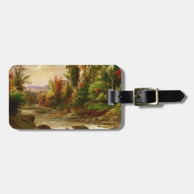 Schicksal Herbst-Fall-Waldfluss-Roberts Duncanson Gepäckanhänger (Vorderseite horizontal)