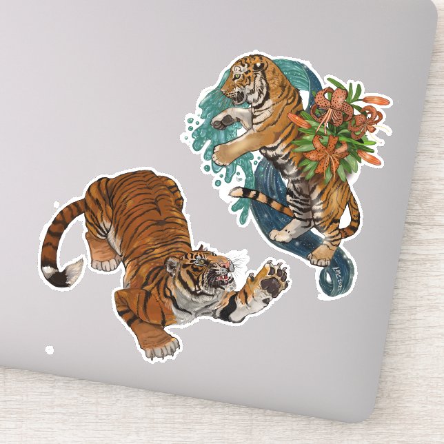 Schicksal in den Sternen Tiger Custom-Cut Vinyl St Aufkleber (Detail)
