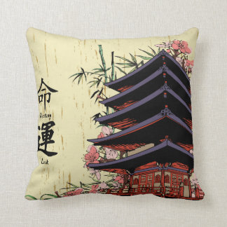 Schicksal Kanji japanischer Pagoda Kirschblüten Kissen