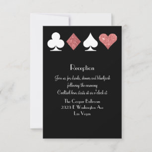 Schicksal Las Vegas Rezeption Rose Gold Glitter Einladung