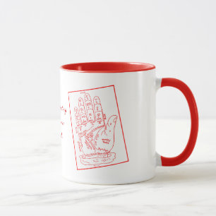 Schicksal-Palmistry-Handdruck Tasse