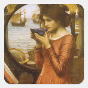 Schicksal von John William Waterhouse Quadratischer Aufkleber