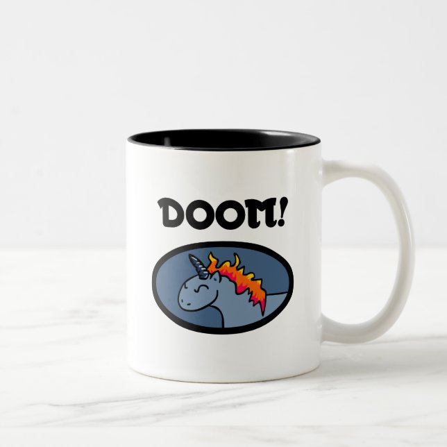 Schicksals-Einhorn Zweifarbige Tasse (Rechts)