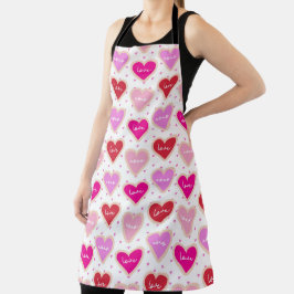 SCHIEBEN MIT PINKHERZGESTALTETER LIEBE SCHÜRZE