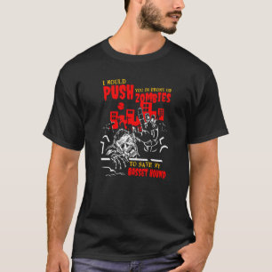 Schieben Sie sich in Zombies, um Basset Hound Funn T-Shirt