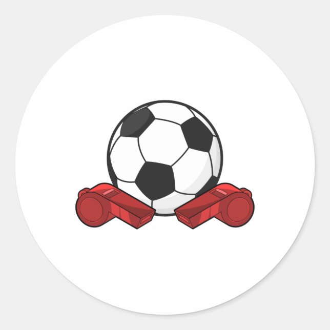 Schiedpfeifen & Fußball Runder Aufkleber (Vorderseite)