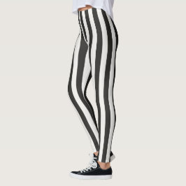 Schiedsrichter-Gestreift Klassisch Schwarz & Weiß Leggings