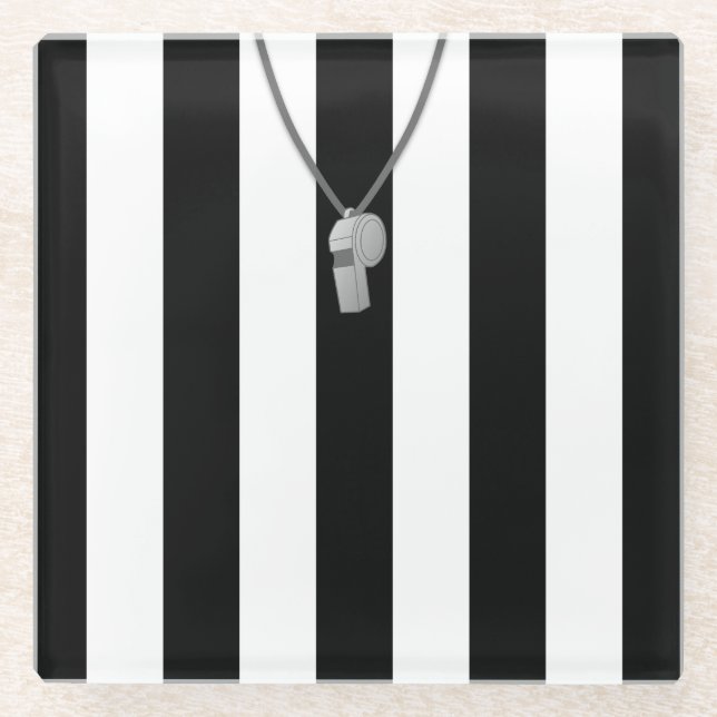 Schiedsrichter Jersey Untersetzer, Hockey Lacrosse Glasuntersetzer (Vorderseite)