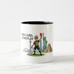 Schiedsrichter mit roter Karte ohne Sicht Zweifarbige Tasse