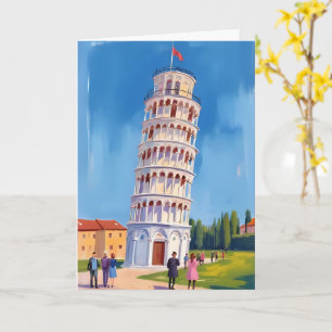 Schiefe Turm von Pisa Italien Malerei Karte