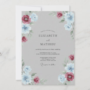 Schiefer-Beeren-Bemalte Hochzeit Einladung