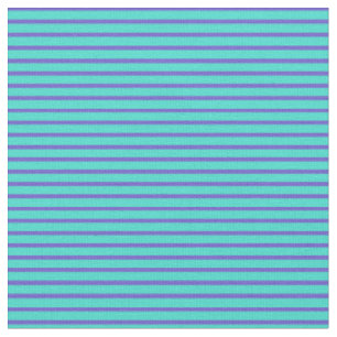 Schiefer Blau und Türkisstreifen/Linienmuster Stoff