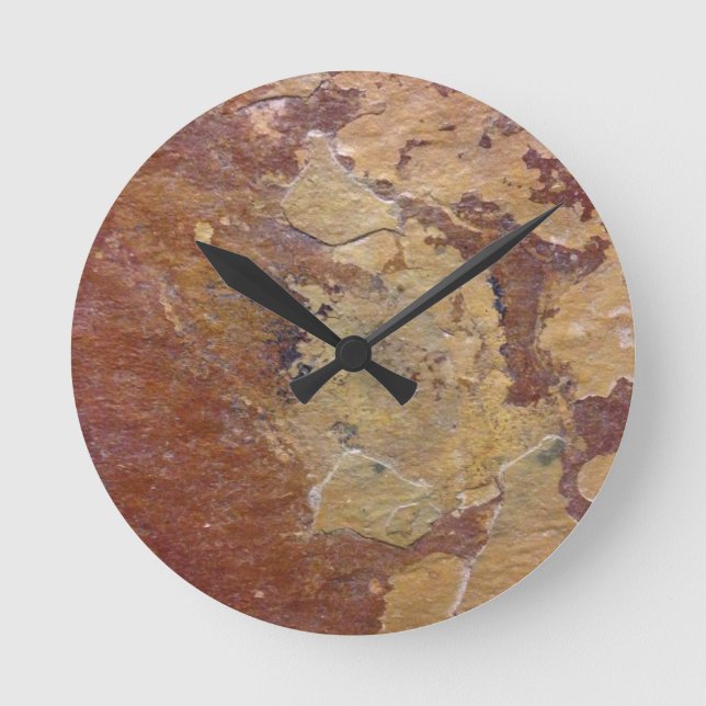 Schiefer-Blick Runde Wanduhr (Vorderseite)