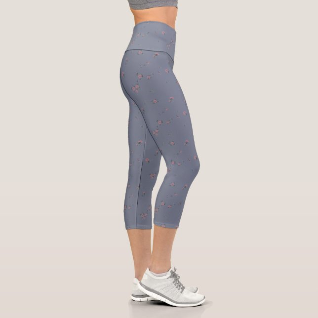 Schiefer + Ditsy-Blüten Capri Leggings (Rechts)