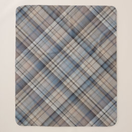 Schiefer Kies Blau, Braun und Grau Kariert Sherpadecke
