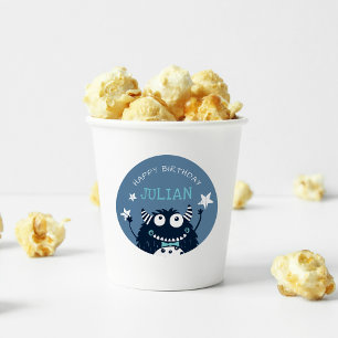 Schiefer   Kleines Monster Personalisierter Kinder Runder Aufkleber