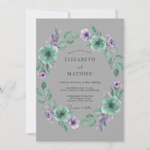 Schiefer-Mint-Ranunculus-Soft-Eukalyptus-Hochzeit Einladung