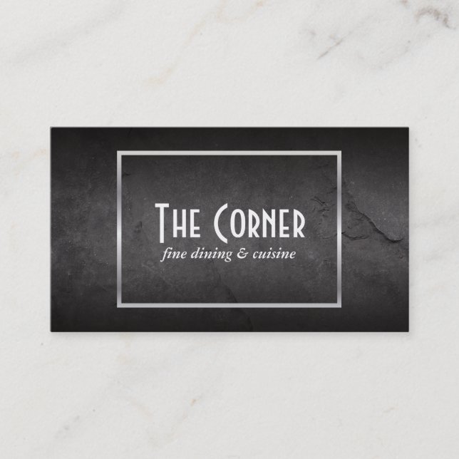 Schiefer | Silberrahmen Visitenkarte (Vorderseite)