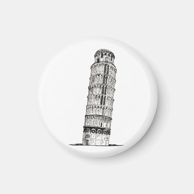 Schiefer Turm der berühmten italienischen Sehenswü Magnet (Vorne)