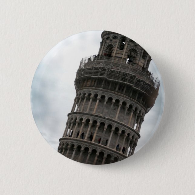 Schiefer Turm von Pisa Button (Vorderseite)
