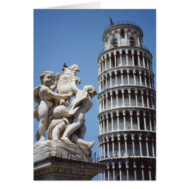 Schiefer Turm von Pisa mit Cherub Statue (Vorne)