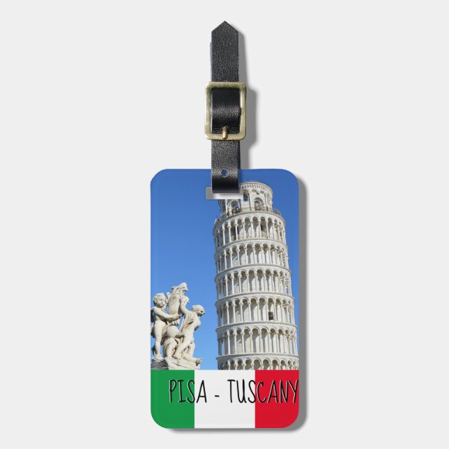 Schiefer Turm von Pisa und Putti Gepäckanhänger (Vorderseite vertikal)