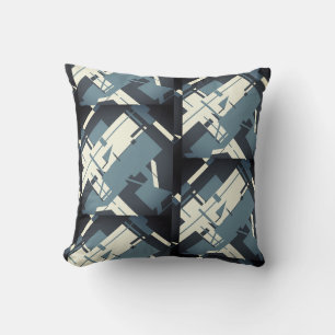 Schieferbeige Grau-Holzkohle Diagonal-Druckmuster Kissen