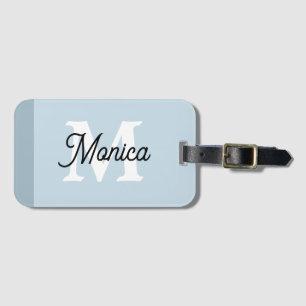 Schieferblau Einfacher Benutzername Monogramm Mode Gepäckanhänger