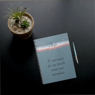 Schieferblau minimalistischer Boho personalisierte Notizblock