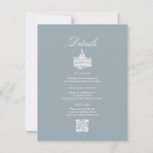 Schieferblaue französische Landhochzeit Details Mitteilungskarte