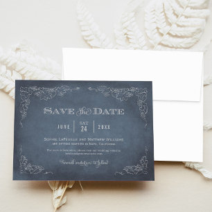 Schieferblaue Weinreben-Weingut-Hochzeit Save The Date