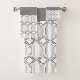 Schiefergrau weiß und schwarz modern badhandtuch set