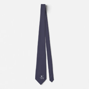Schiefergraue elegante Monogramm + Name Krawatte
