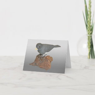 Schiefergraue Junco Holzschnitzerkarte Karte