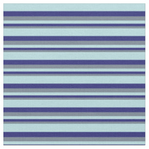 Schiefergraue, Midnight Blue & Powder Blue Streife Stoff