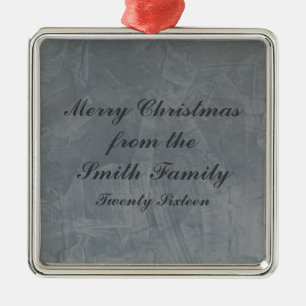 Schiefergrauer venezianischer Putz Weihnachten Silbernes Ornament