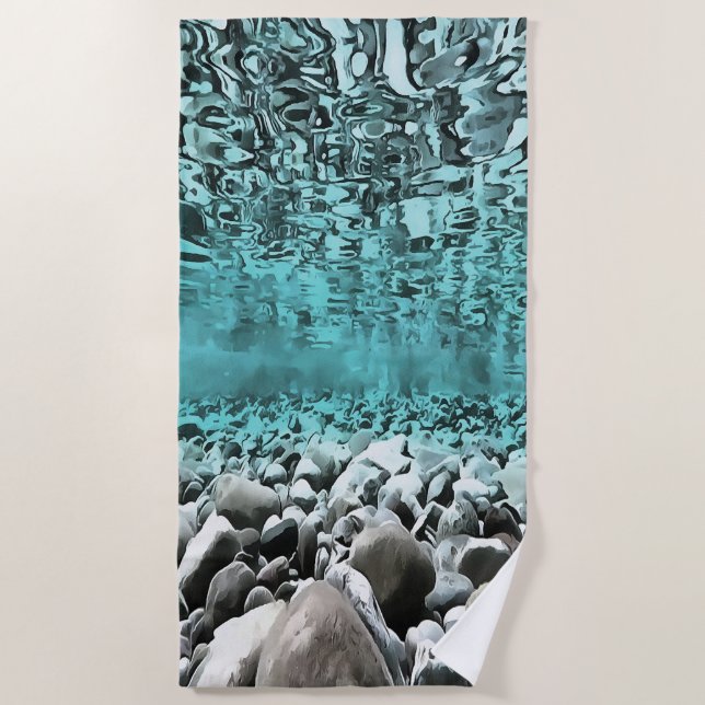 Schieferwasser Kunst und Kunst der Ägäis Strandtuch (Vorderseite)