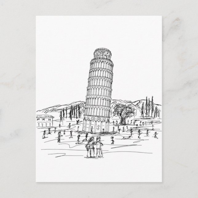 Schieftturm von Pisa Postkarte (Vorderseite)