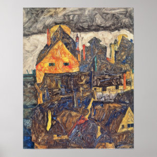 Schiele - Die alte Stadt (Tote Stadt) 1912 Poster