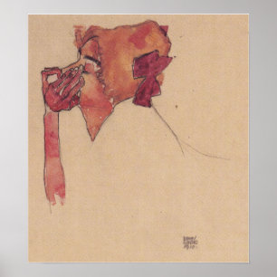 Schiele - Gerti mit Haarnetz 1910 Poster