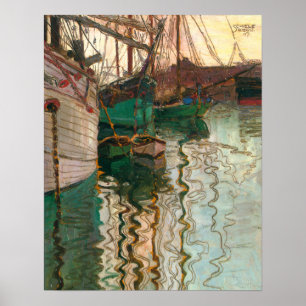 Schiele - Hafen von Triest Poster