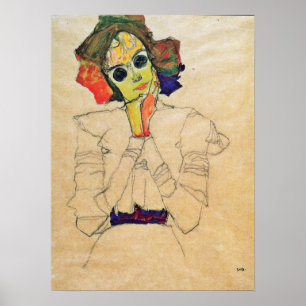 Schiele - Mädchen mit Sonnenbrille 1910 Poster