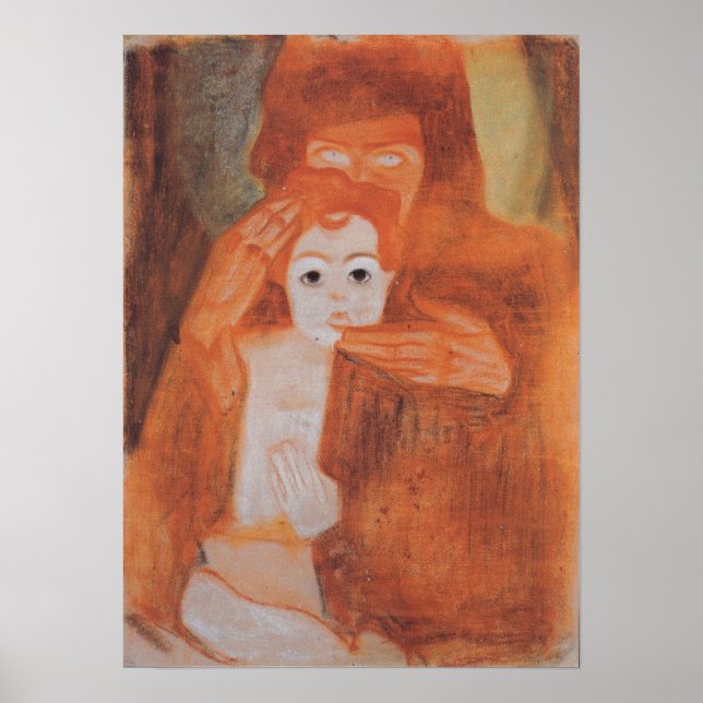 Schiele - Madonna mit Kind 1908 Poster (Vorne)