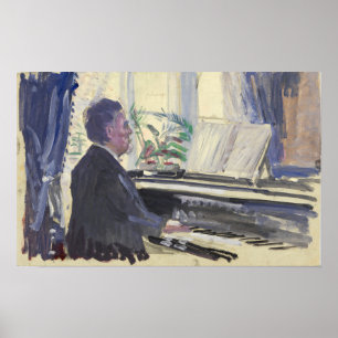 Schiele - Mann Klavier spielt Poster