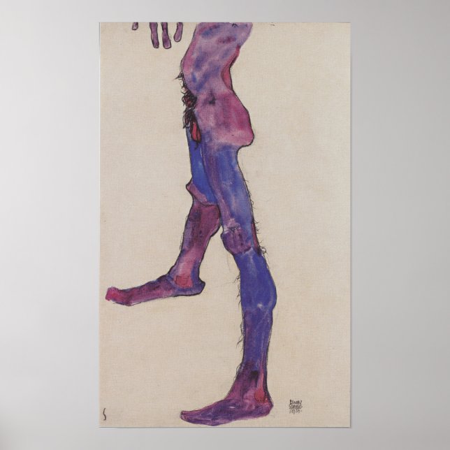 Schiele - Männlicher Abdominaltorso 1910 Poster (Vorne)