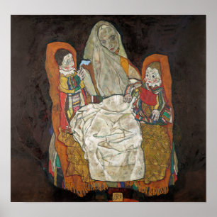 Schiele - Mutter mit zwei Kindern Poster