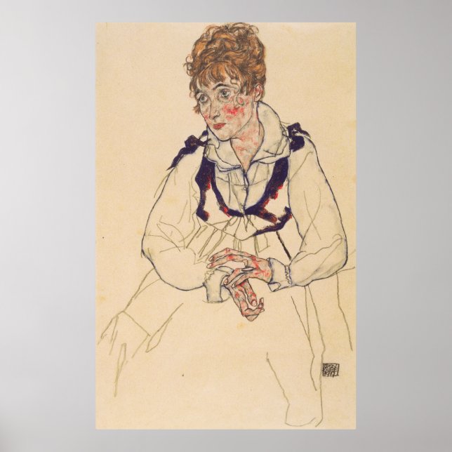 Schiele - Portrait von Edith 1917 Poster (Vorne)