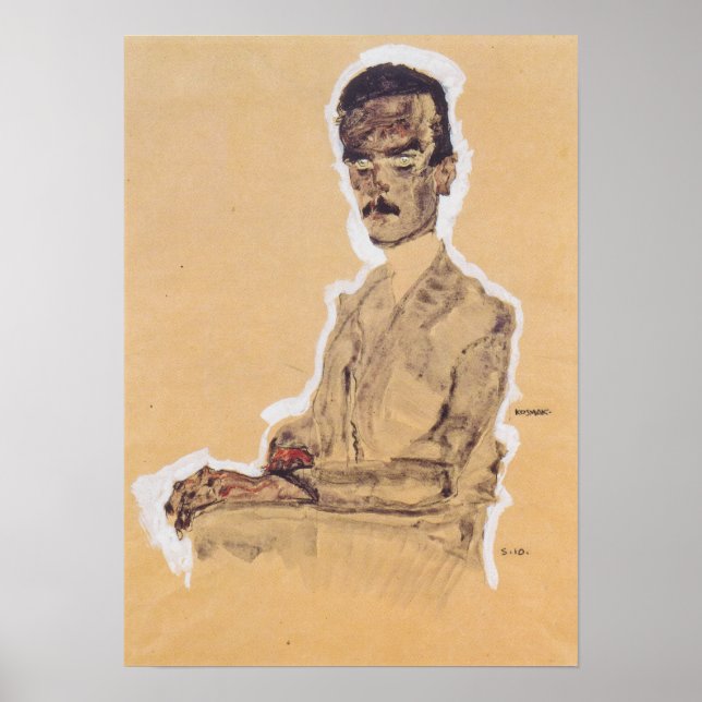 Schiele - Portrait von Eduard Kosmack 1910 Poster (Vorne)
