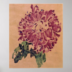 Schiele - Rotes Chrysanthemum 1910 Poster