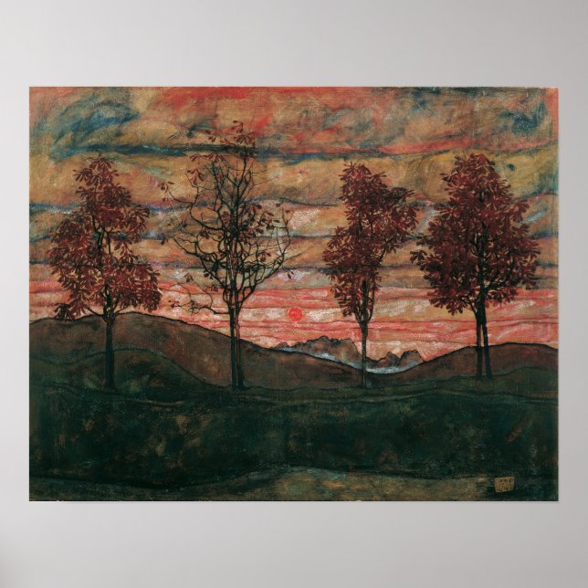 Schiele - Vier Baume Poster (Vorne)